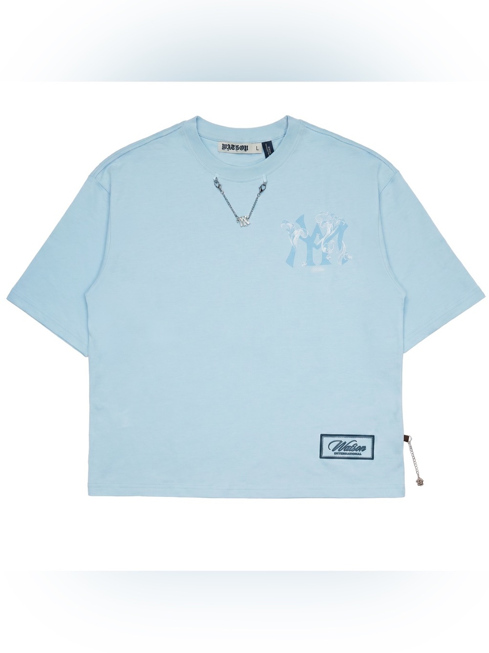 WATSON SINGLE STITCHED EMBROIDERED LOGO SKY BLUE TSHIRT